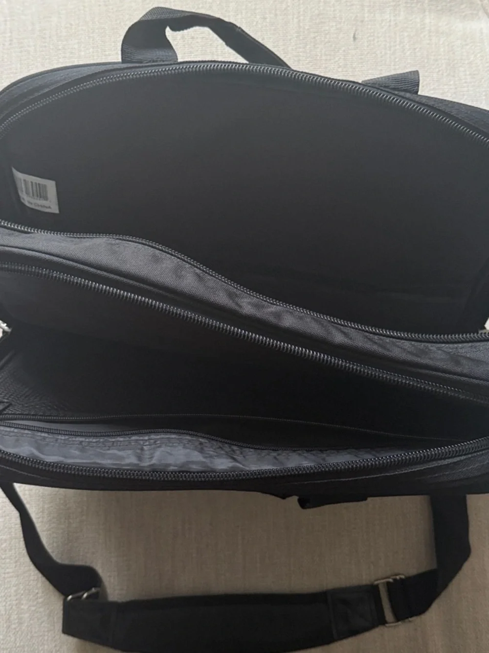 Classic Black Laptop Bag with Dual Front Pockets